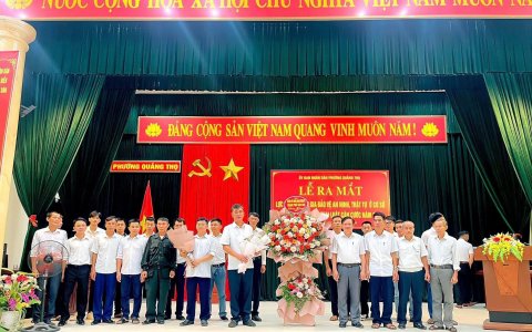  Phường Quảng Thọ ra mắt lực lượng tham gia bảo vệ an ninh, trật tự ở cơ sở